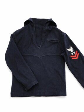 Vintage US Navy Wool Pullover Sweater Blue Sailor Youth Jumper